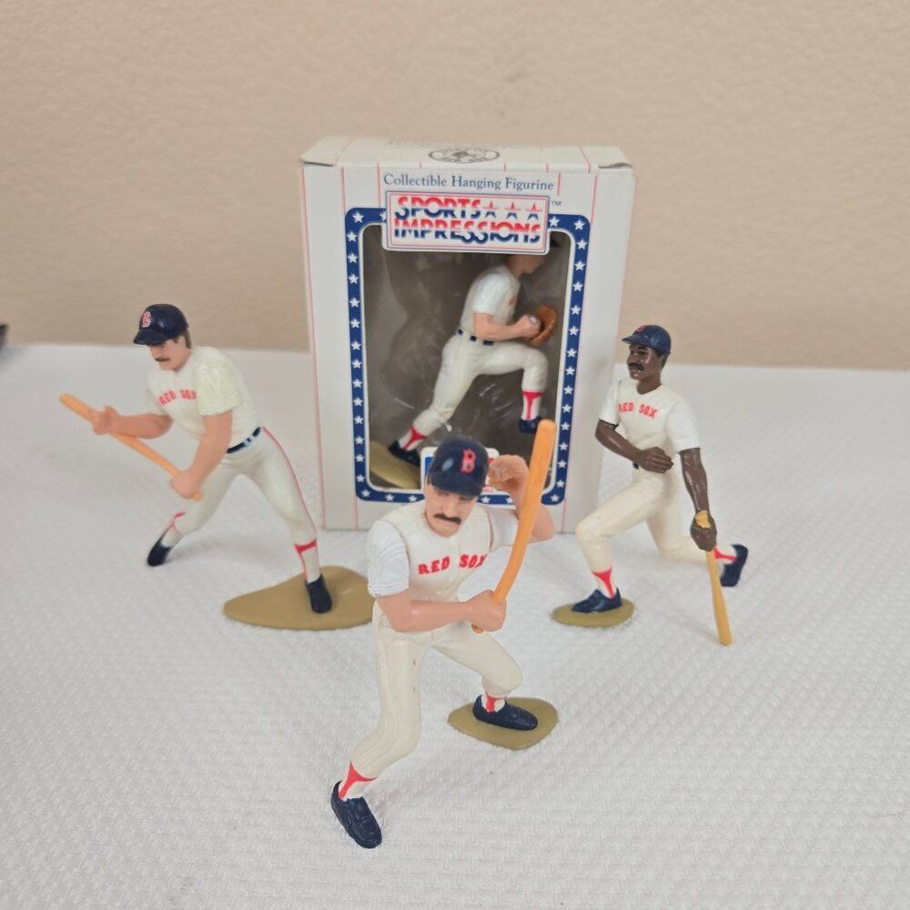 Vintage Boston Red Sox Baseball Figurines Lot 4 Boggs Reed Rice Clemens